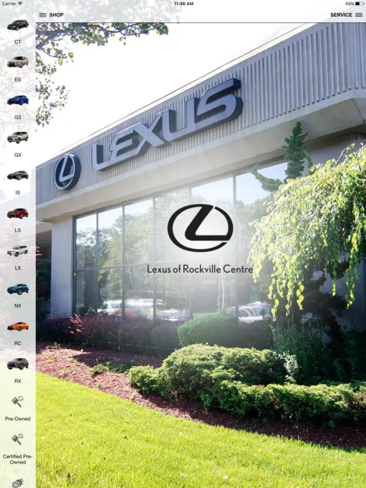 Tangkapan layar Lexus of Rockville Centre Dealer App iPad 