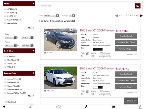 Capturas de pantalla de Lexus of the Quad Cities iPad 