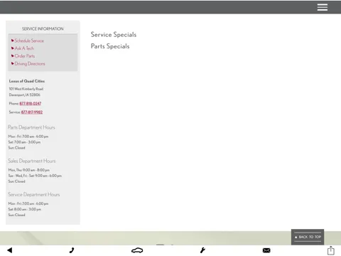 Capturas de pantalla de Lexus of the Quad Cities iPad 