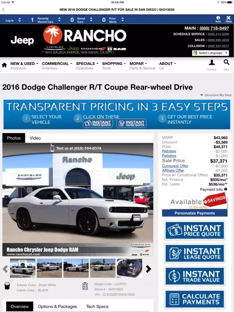 Rancho Chrysler Dodge Jeep RAM iPad 应用截图