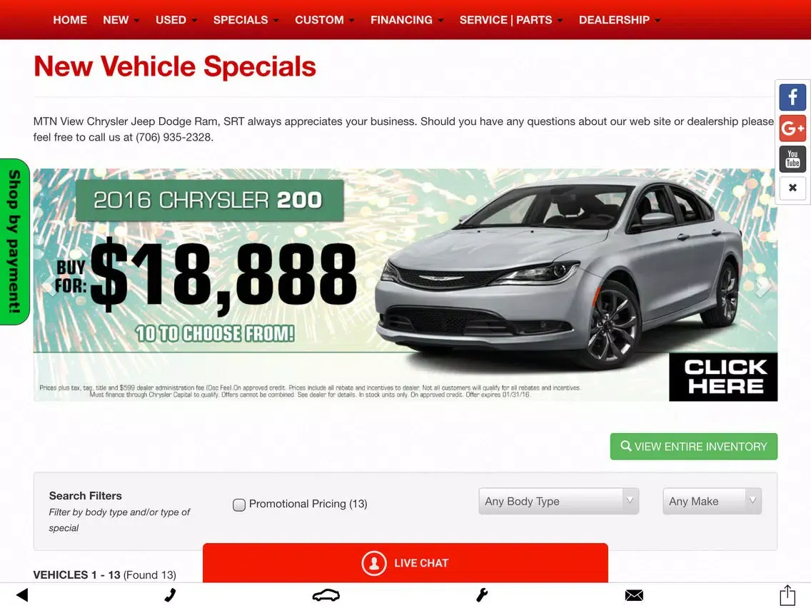 MTN View Chrysler Jeep Dodge Ram iPad  스크린샷