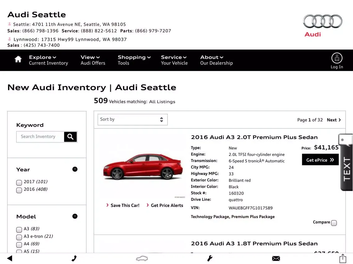 Audi Seattle iPad 应用截图