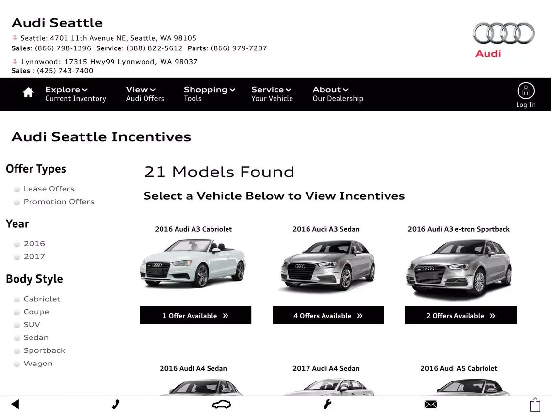 Audi Seattle iPad 应用截图