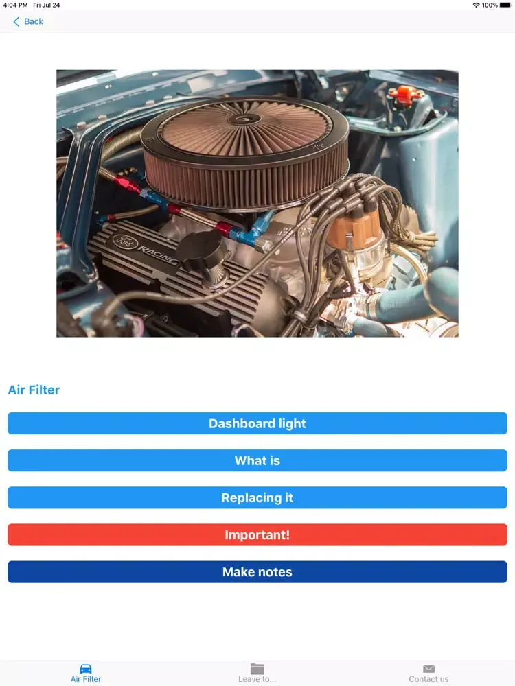 Car Manual iPad  Screenshots