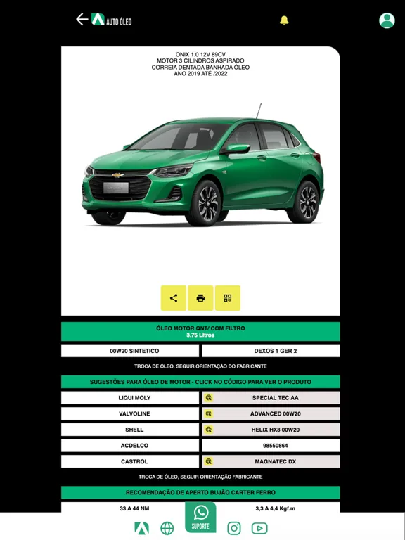Capturas de tela do Auto Óleo App iPad 