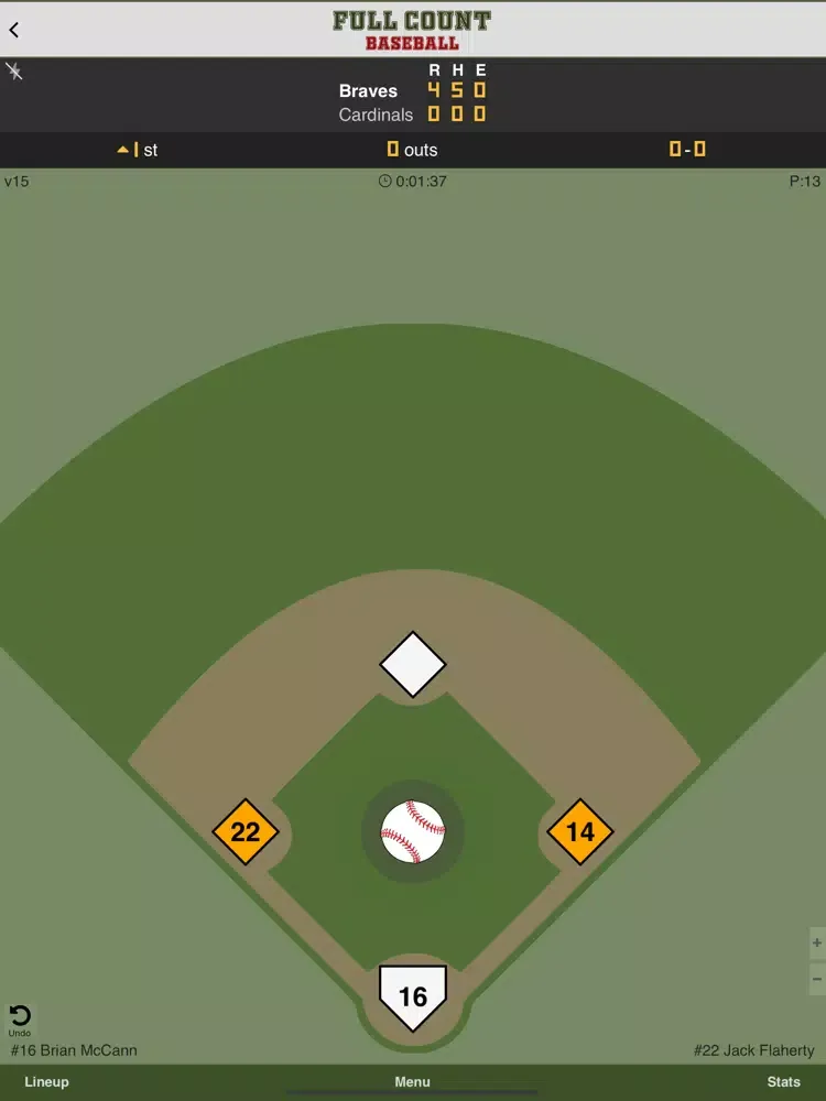 Full Count Baseball Scoring iPad  سکرین شاٹس