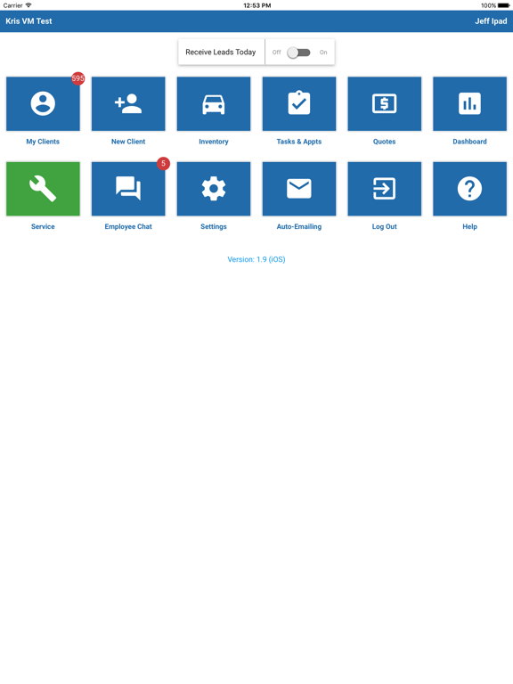 Zrzuty ekranu ASN CRM iPad 