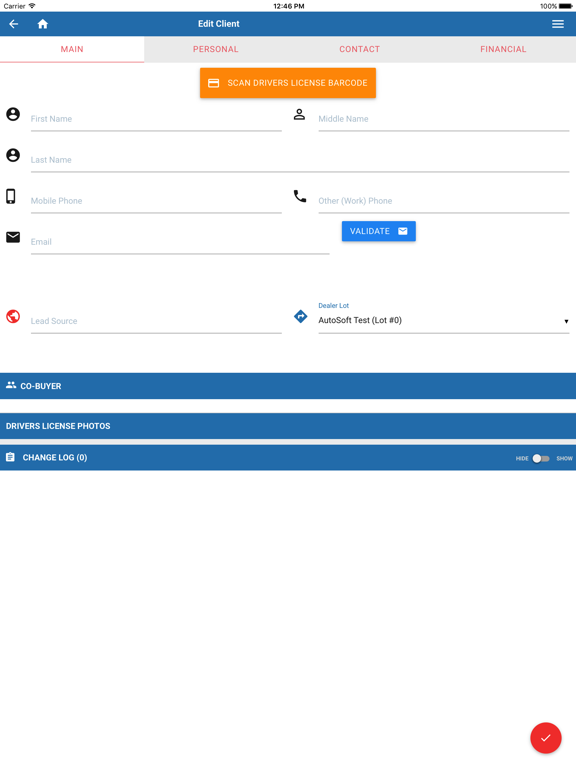 Zrzuty ekranu ASN CRM iPad 