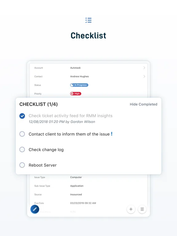 Autotask LiveMobile iPad  Screenshots
