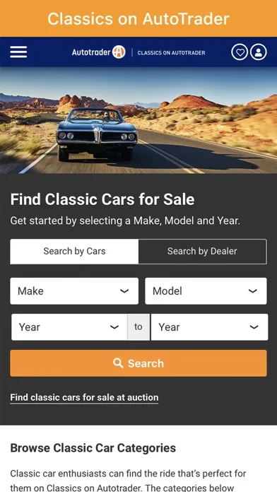 Ảnh chụp màn hình của Classics on Autotrader