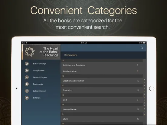 The Heart of Bahá’í Teachings iPad  Screenshots