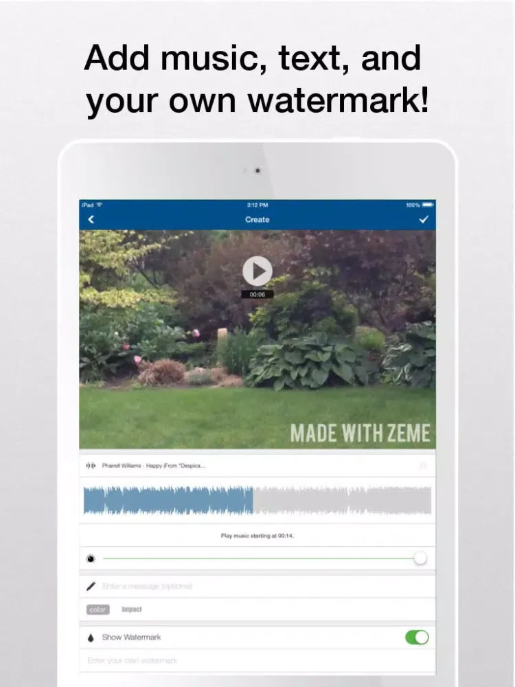Zeme Pro - Video Editor: Add Music to Vines and Instagram Videos iPad  Ekran Görüntüleri