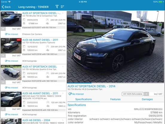 Capturas de tela do Used Cars Trader iPad 