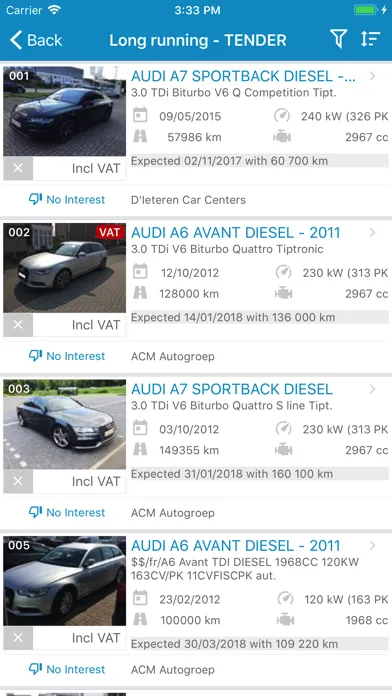 Capturas de tela do Used Cars Trader