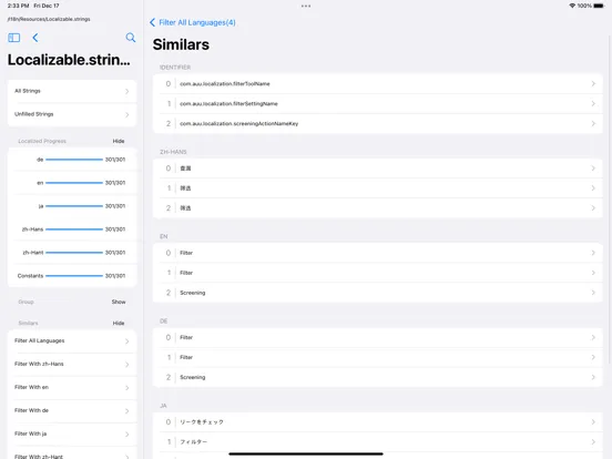 Fella - Project i18n tool iPad 應用截圖