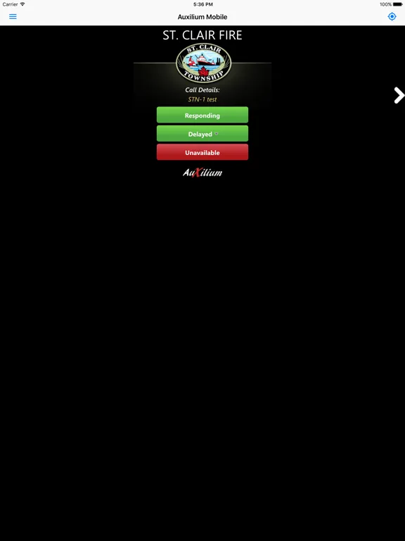 ภาพหน้าจอของ Auxilium Mobile iPad 