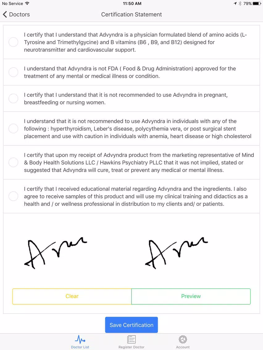 صور My Advyandra Certificate Statement App iPad 