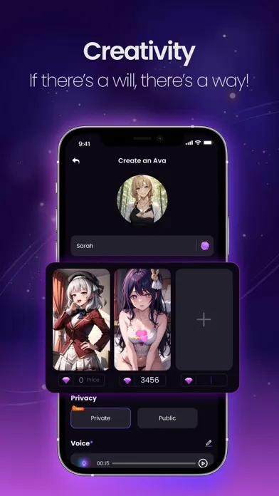 Capturas de tela do AvaTalk - AI Sugars & Allies