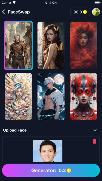 Capturas de pantalla de AvaSwap - Face Swap Video AI