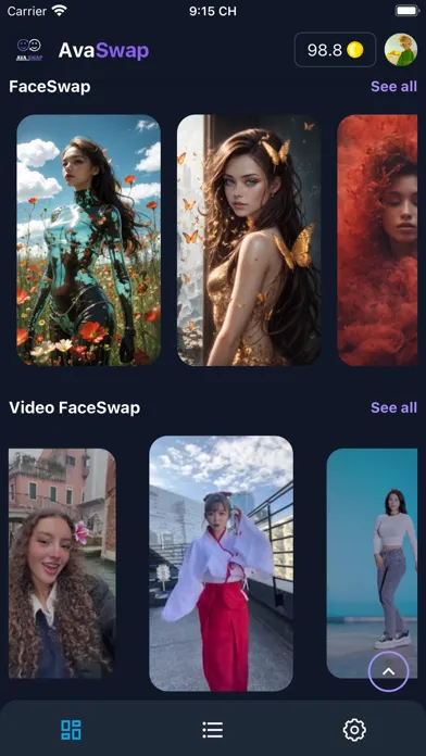 Capturas de pantalla de AvaSwap - Face Swap Video AI