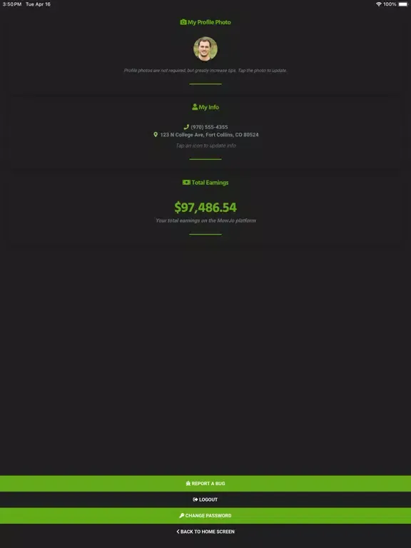 MowJo: Lawn Care On Demand iPad  Screenshots