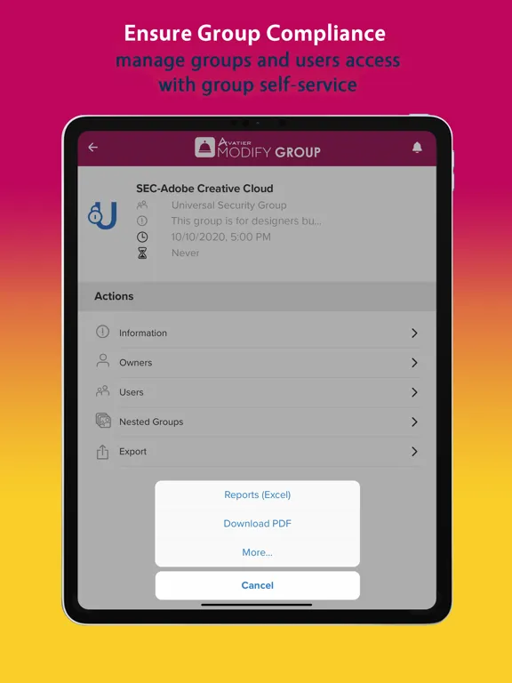 Avatier Mobile iPad  स्क्रीनशॉट