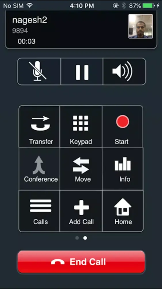 Capturas de tela do Avaya one-X® Mobile Preferred for IPO