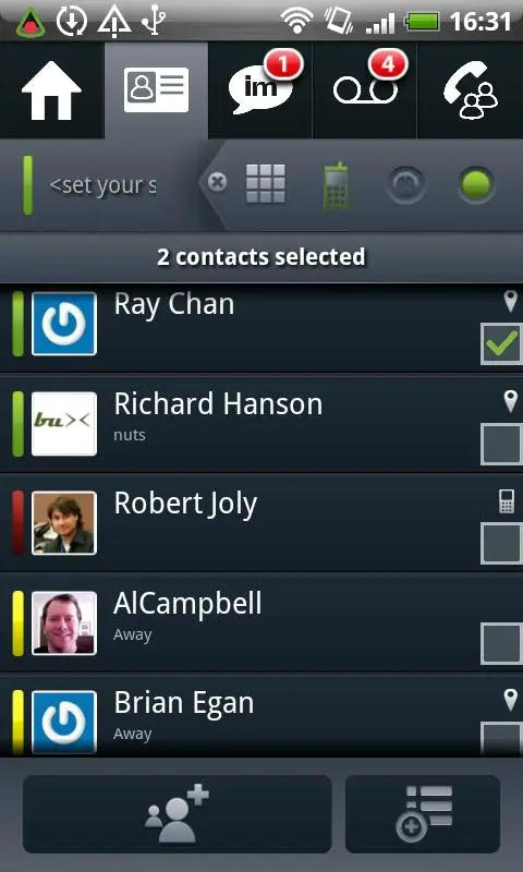 Screenshot di Avaya one-X Mobile Preferred for IP Office