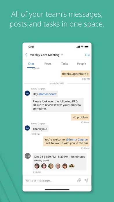 Ảnh chụp màn hình của Avaya Spaces