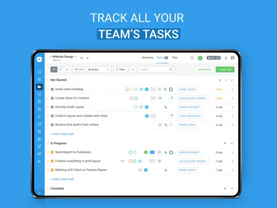 Avaza - Unified Team Work iPad  Screenshots