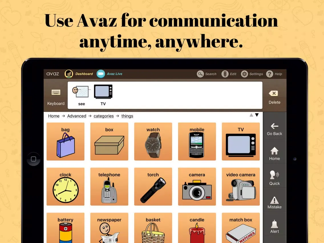 Ảnh chụp màn hình của Avaz India - Communication App iPad 