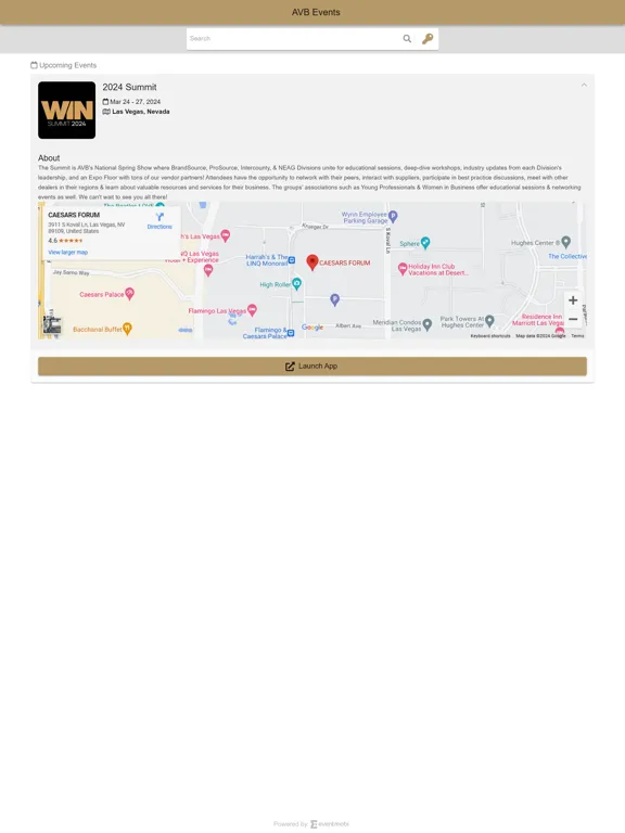 AVB Events iPad  Screenshots