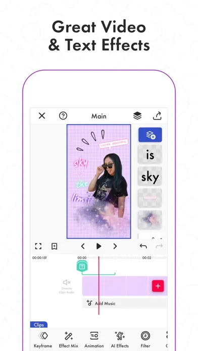 Tangkapan layar Funimate Video & Motion Editor