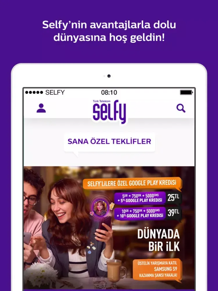 Tangkapan skrin Türk Telekom Selfy iPad 