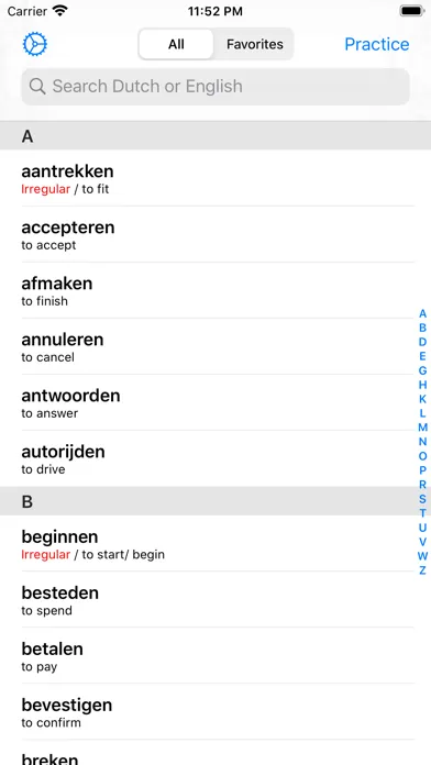 Dutch Werkwoorden Ekran Görüntüleri