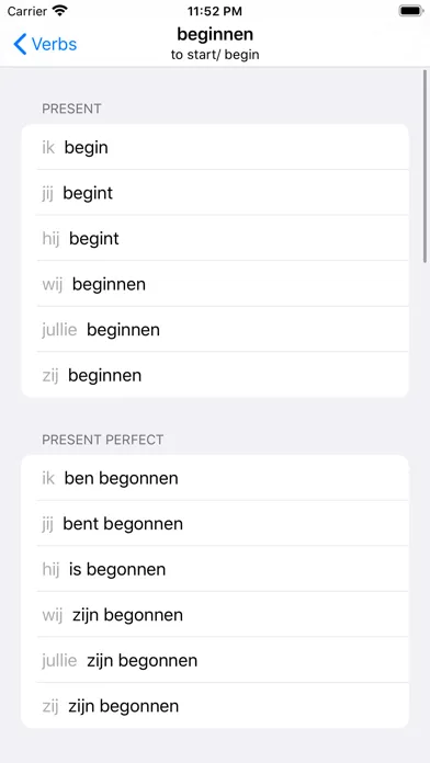 Dutch Werkwoorden Ekran Görüntüleri