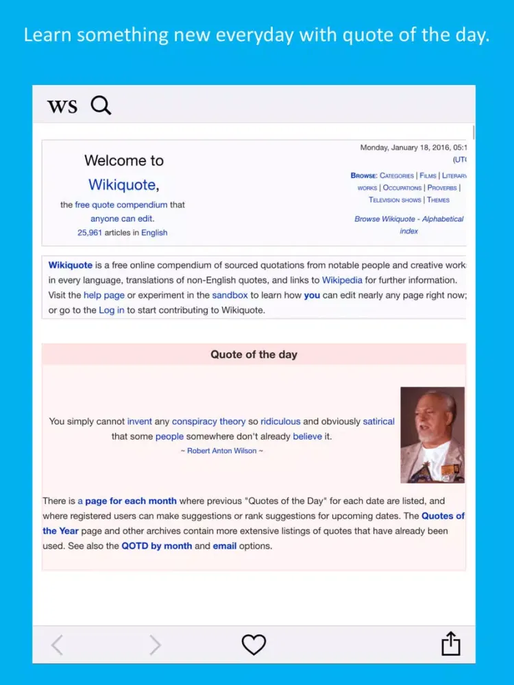 WikiSurfer for Wikiquote iPad  Screenshots
