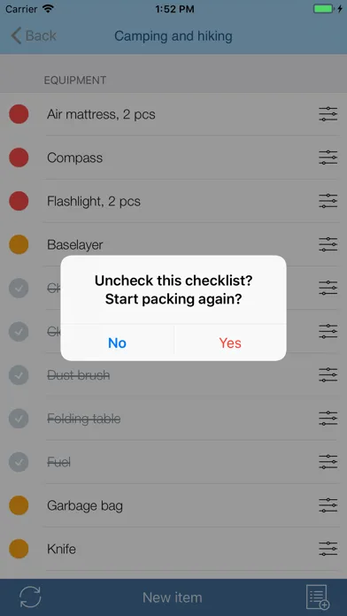 Travel Packing Checklists Screenshots