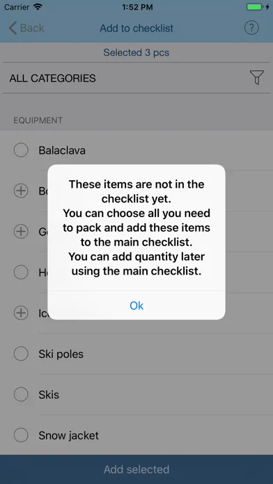 Travel Packing Checklists Screenshots