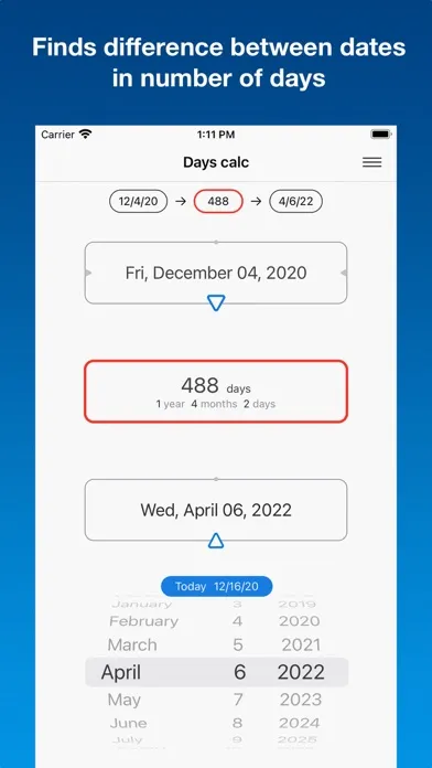 Days calc - dates calculator Ekran Görüntüleri