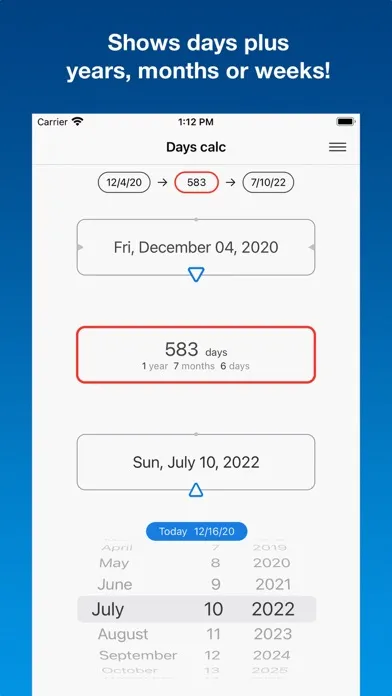 Days calc - dates calculator Ekran Görüntüleri