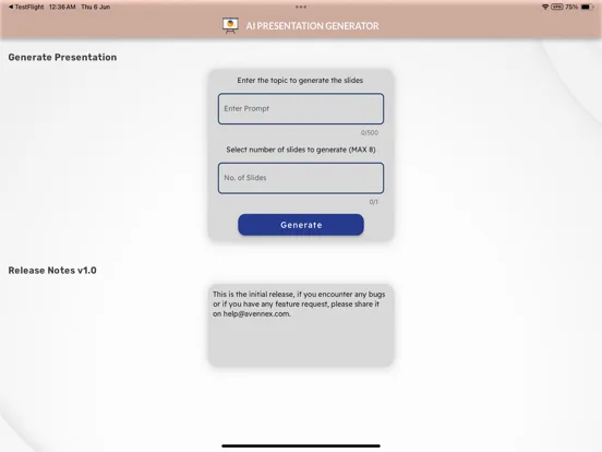 AI Presentation Generator iPad 应用截图
