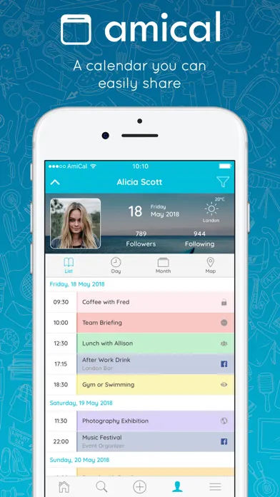 AmiCal - Social Calendar Screenshots