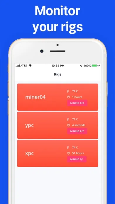 Captures d'écran de NiceHash Stats