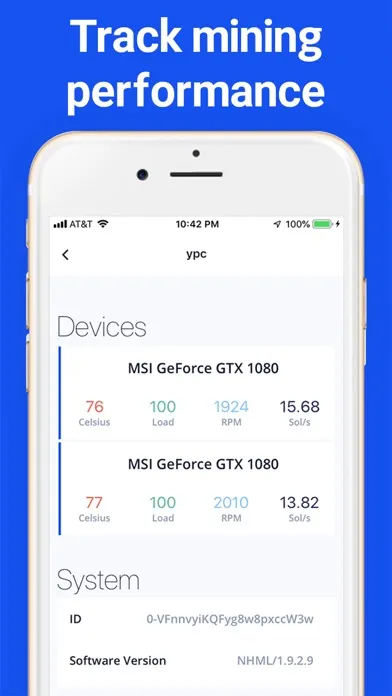 Captures d'écran de NiceHash Stats