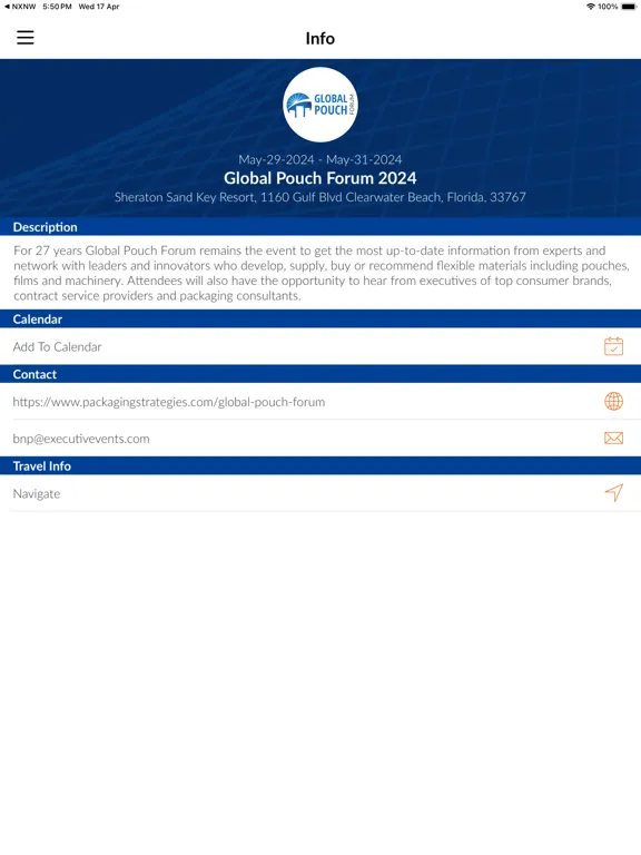 Capturas de pantalla de Global Pouch Forum 2024 iPad 
