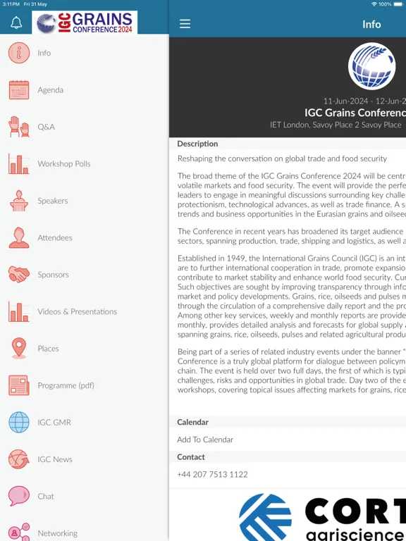 Capturas de pantalla de IGC Grains Conference iPad 