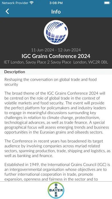 Capturas de pantalla de IGC Grains Conference