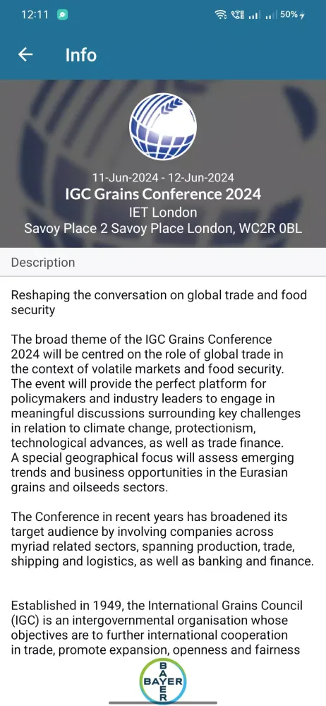 IGC Grains Conference Screenshots