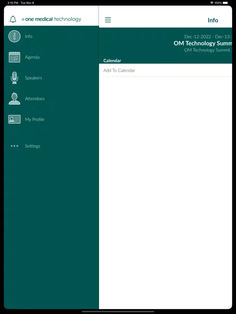 Capturas de pantalla de OM Technology Summit 2022 iPad 